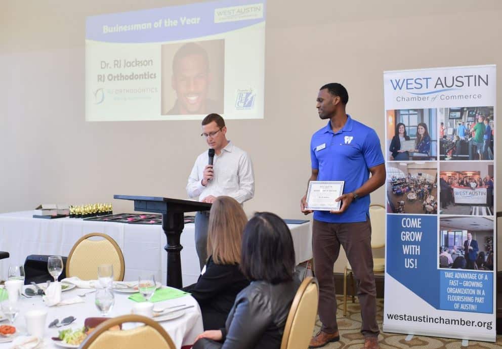 Dr. RJ Receives Businessman of the year award from the West Austin Chamber of Commerce